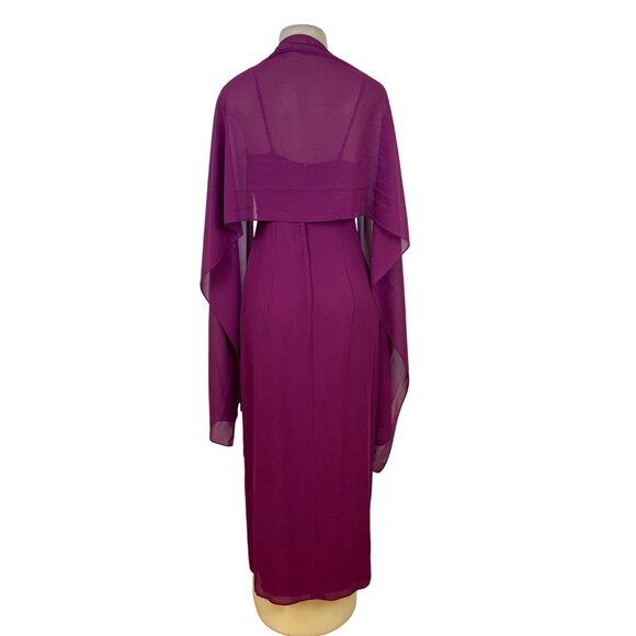 Jordan Magenta Sleeveless Women Formal Evening Gown W/ Spaghetti Straps Sz 11/12 - Picture 4 of 11